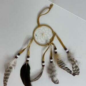 Handmade Native American Style Mini Dream Catcher with Feathers